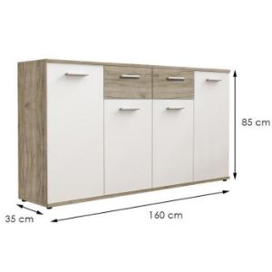Obrazek Komoda Jacky 3 Biały/Country Grey