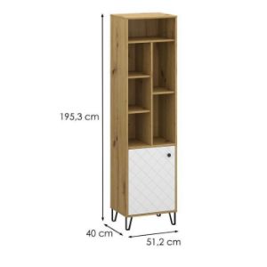 Obrazek Regał Sorrento R 1d Dąb Artisan/Biały