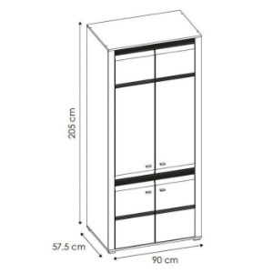 Obrazek Szafa Sevilla typ 20 90 cm sosna norweska/ biały