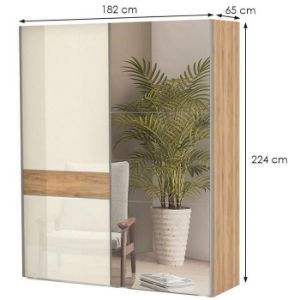 Obrazek Szafa 2d Gala pk181-og/gl pacific walnut/beige