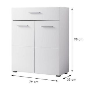 Obrazek Komoda Beny 2d1s Biały/Biały Połysk 11008609