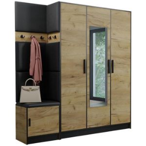 Obrazek Garderoba Roj 14 craft + Madryt 1100 ekoskóra czarna