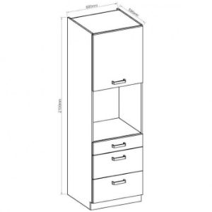 Obrazek Szafka kuchenna ARTISAN biały połysk 60DPS-210 3S 1F