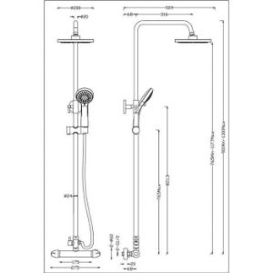 Obrazek Bragi system natryskowy z deszczownicą z baterią termostatyczną