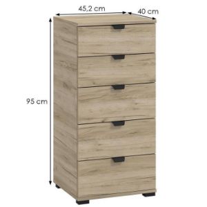 Obrazek Komoda Duerto 5F 45 szary dąb 11008309