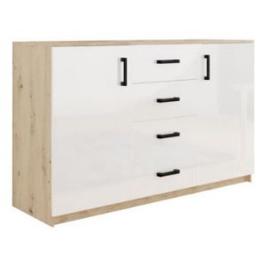  Komoda Bahli Artisan/Biały Połysk 
