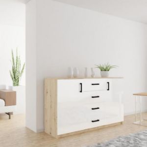 Obrazek  Komoda Bahli Artisan/Biały Połysk 