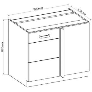 Obrazek Szafka kuchenna ARTISAN biały połysk 90ND 1F BB