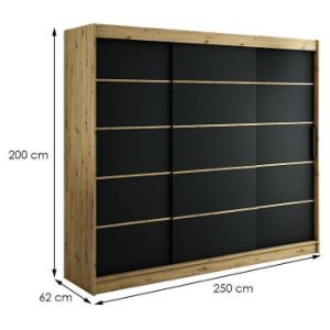 Obrazek Szafa Halifax V1 250 Dąb Artisan/Czarny