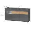 Obrazek Komoda Onyx K170-3KS1F/ON anthracite/pacific walnut