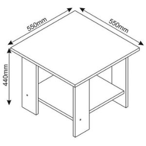 Obrazek Stolik Kawowy Lena 55x55x44 biały 873420