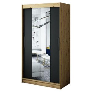 Szafa Halifax T1 120 Dąb Artisan/Czarny/Lustro