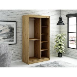 Obrazek Szafa Halifax T1 120 Dąb Artisan/Czarny/Lustro