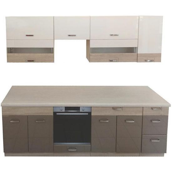 Obrazek Kuchnia Premio 260 zestaw C plus z blatem (1,9M/0,7M) sonoma/biały 