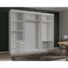Obrazek Szafa Lux 250 Biała/ 1 x Lustro/ 2 x Biały Połysk
