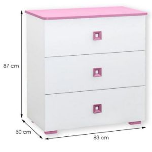 Obrazek Komoda Bb05 Biały/Różowy
