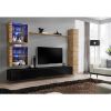 Obrazek Meblościanka Switch XVIII szkło + LED Wotan/Czarny