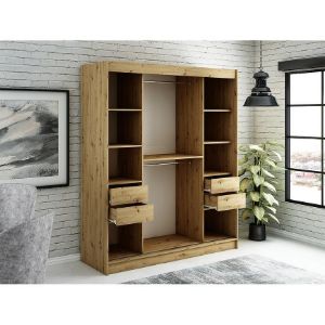 Obrazek Szafa Halifax T 180 Dąb Artisan/Czarny