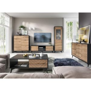 Obrazek Witryna Diamond W54 dąb evoke/czarny