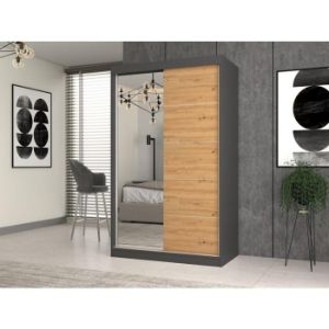 Obrazek Szafa Sabina S 120 z lustrem dąb artisan/antracyt