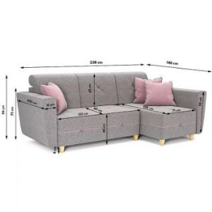 Obrazek Narożnik Grey Enzo 161+152 drewno naturalne prawostronny