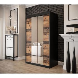 Obrazek Szafa Old Wood T1 120 Czarny/Old Style/Lustro