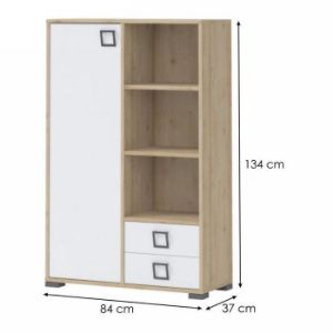 Obrazek Regał Kiki K12-BK/KI-15 beech/white 