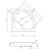 Obrazek Brodzik półokrągły Diper I 80X80X24/35