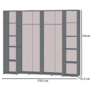 Obrazek Szafa Narago 270 cm Dąb Artisan/Beton