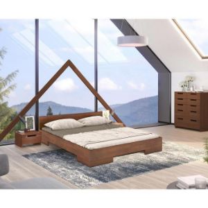 Obrazek Łóżko drewniane bukowe Skandica Spectrum niskie 200x200 orzech