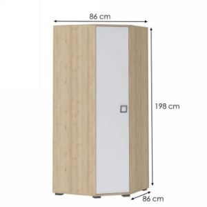 Obrazek Szafa narożna 3D3S Kiki GUG-BK/KI-15 beech/white