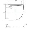 Obrazek Brodzik półokrągły Asco ultraslim 90/90/2,4/3,5