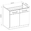 Obrazek Szafka kuchenna VIGO grafit mat 80ZL 2F BB