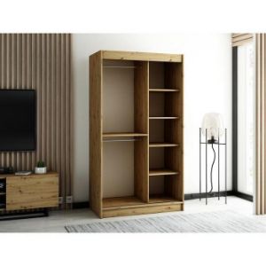 Obrazek Szafa Lamelo 2 120 Dąb Artisan/Czarny/Lustro