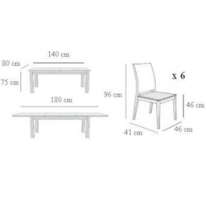 Obrazek Zestaw stół i krzesła Karla 1+6 ST408 KR 107 BR022 bronco8720