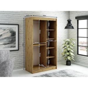 Obrazek Szafa Halifax Y 120 Dąb Artisan/Czarny
