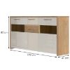 Obrazek Komoda Gala K172-3KS2F/GL pacific walnut/beige