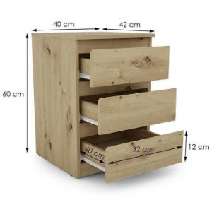 Obrazek Szafka nocna Hugo 3 szuflady 638968