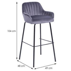 Obrazek Stołek 2-170a Grey Velvet