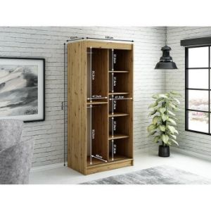 Obrazek Szafa Halifax T 100 Dąb artisan/Czarny