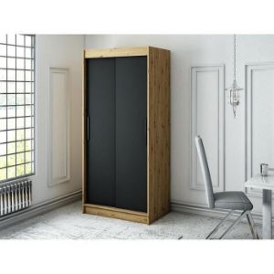 Obrazek Szafa Halifax T 100 Dąb artisan/Czarny