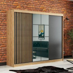 Obrazek Szafa Larysa 250 czarny/craft złoty