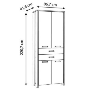 Obrazek Szafa Symmach 2S4D old-wood vinteage/beton