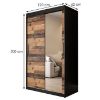 Obrazek Szafa Old Wood T2 120 Czarny/Old Style/Lustro