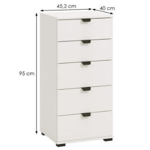Obrazek Komoda Duerto 5F 45 biała 11008310