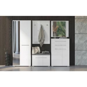 Obrazek Lustro Led+Półki Piano Ogp Biały Połysk