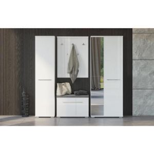 Obrazek Lustro Led+Półki Piano Ogp Biały Połysk