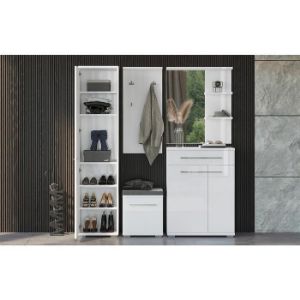 Obrazek Lustro Led+Półki Piano Ogp Biały Połysk