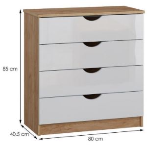 Obrazek Komoda Tymeo 4s D.Craft Złoty/Biały Połysk