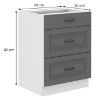 Obrazek Szafka kuchenna Stilo dustgrey/biały 60d 3s bb